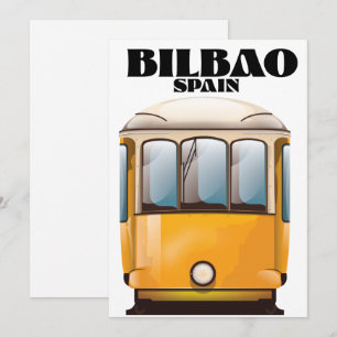 Save The Date Affiche de voyage en tramway à Bilbao en Espagne