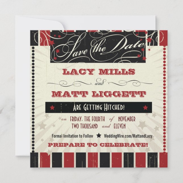 Save The Date Affiche Rustique : Date d'enregistrement personnal (Devant)