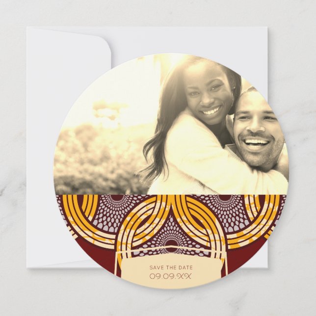 Save The Date Africain Ankara Kitenge Sauvez la date (Devant)