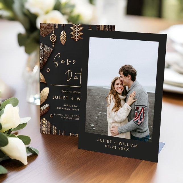 Save The Date Afrique Ghana Brown traditionnel Nigéria Mariage (Créateur téléchargé)