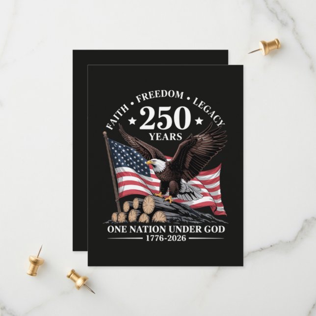 Save The Date Aigle 250e anniversaire États-Unis (Devant/Arrière en situation)