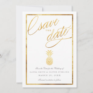 Save The Date Aiguille en faux or tropical enregistrer la date