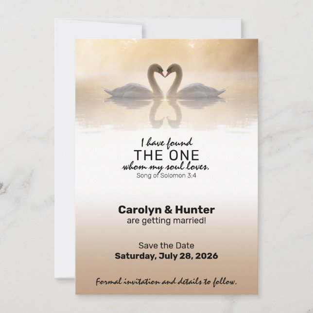 Save The Date Aimer Swans (Devant)