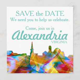 SAVE THE DATE ALEXANDRIA, VIRGINIE VIBRANCE SKYLINE -