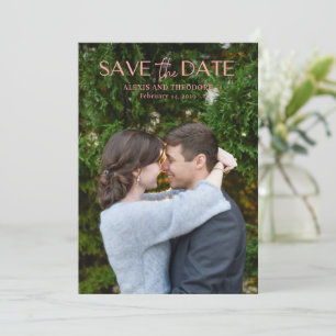 Save The Date Alexis Pink Elegant Mariage moderne