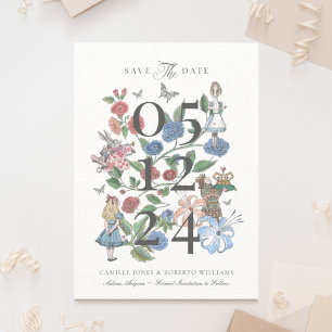 Save The Date Alice au Pays des Merveilles Conte de Fées Ancien 