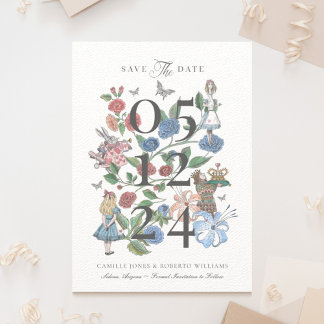 Save The Date Alice au Pays des Merveilles Conte de Fées Ancien