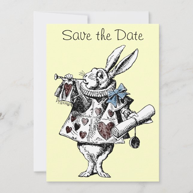 Save The Date Alice au pays des merveilles Lapin Enregistrer la  (Devant)
