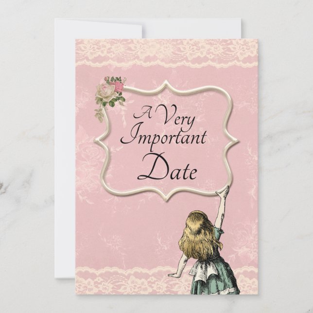 Save The Date Alice au pays des merveilles Très important Mariag (Devant)