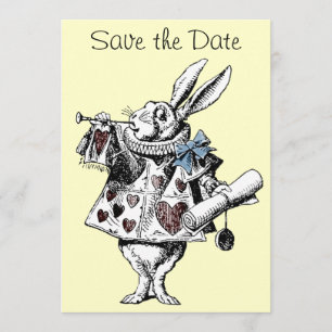 Save The Date Alice dans des économies de lapin du pays des