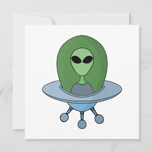 Save The Date Alien dans son petit vaisseau spatial (Devant)