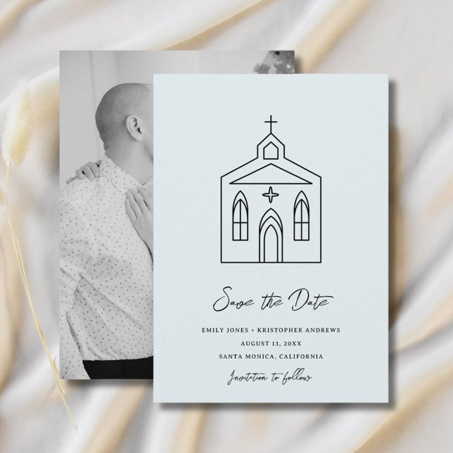 Save The Date Aller à la Chapelle Photo de Mariage  (Créateur téléchargé)