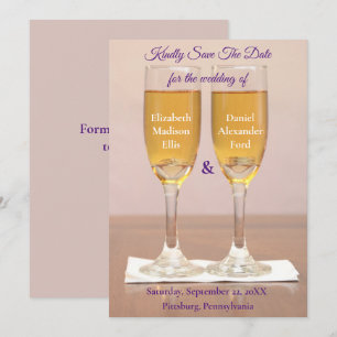Save The Date Alliance de mariage simple Champagne Enregistrer l