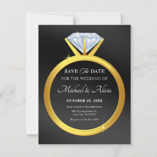 Save The Date Alliance moderne simple diamant 