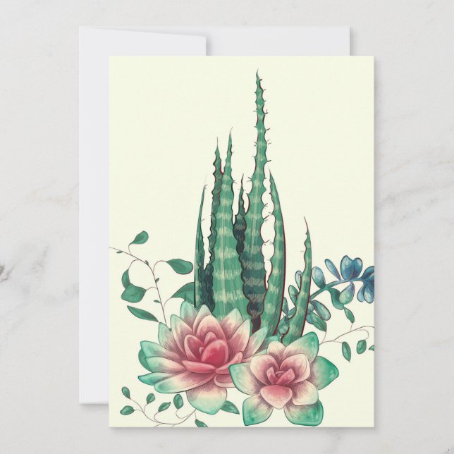 Save The Date Aloe Vera Sur Les Fleurs (Devant)