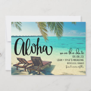 Save The Date Aloha Hawaii Photo Beach Wedding Sauvez La Date
