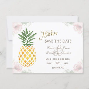 Save The Date Aloha Tropical Pineapple Beach ÉCONOMISER LA DATE