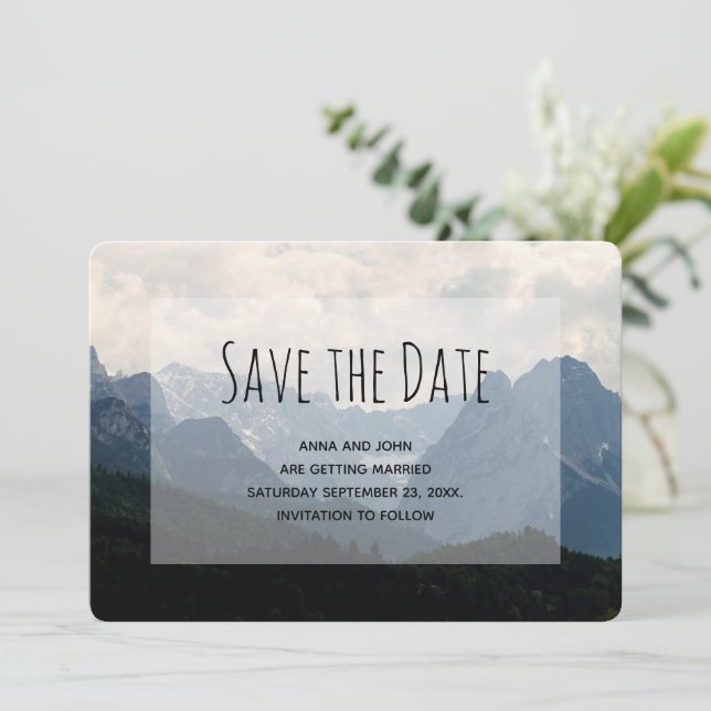 Save The Date Alpine Mountains Nature Mariage campagnard photo (Debout devant)