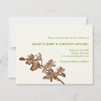 Save The Date Amant orchidée mariage vert moderne enregistrer la