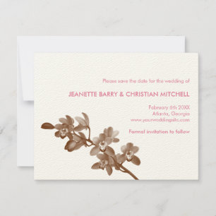 Save The Date Amant orchidée rose mariage moderne enregistrer la