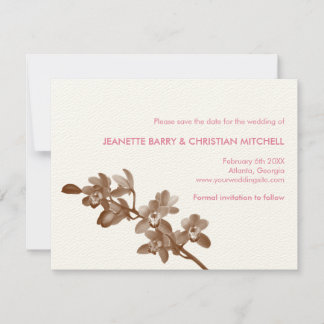 Save The Date Amant orchidée rose mariage moderne enregistrer la