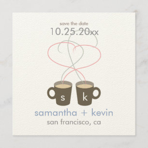 Save The Date Amateurs de café Enregistrer la date : Crème Felt 