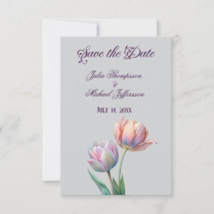 Save The Date Ambiance romantique et poétique Pastel Tulips