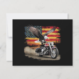 Save The Date American Flag Mocycle Tshirt USA Flag Bike Ret