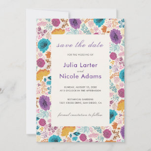 Save The Date Amour Fleurissant Floral Romantique Mariage Rose V
