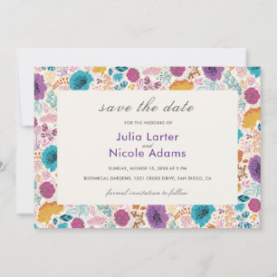 Save The Date Amour Fleurissant Floral Romantique Mariage Rose V