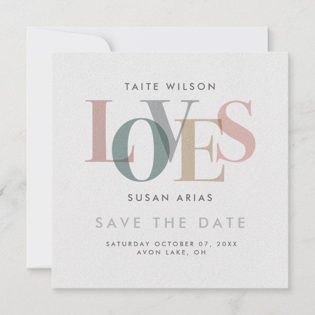 Save The Date Amour romantique, gardez la date (Devant)