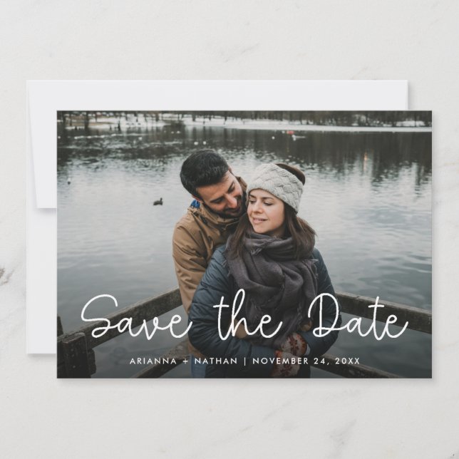 Save The Date Amour Whimsical | Trois photos (Devant)