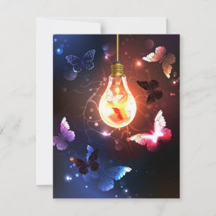 Save The Date Ampoule lumineuse avec papillons nocturnes