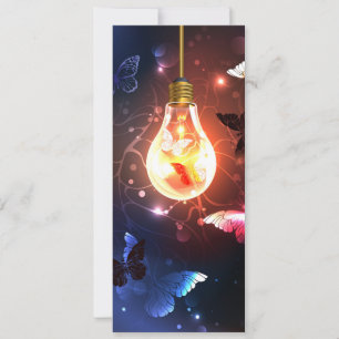 Save The Date Ampoule lumineuse avec papillons nocturnes