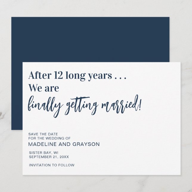 Save The Date Amusant Finalement Mariage Enregistrer La Date (Devant / Derrière)