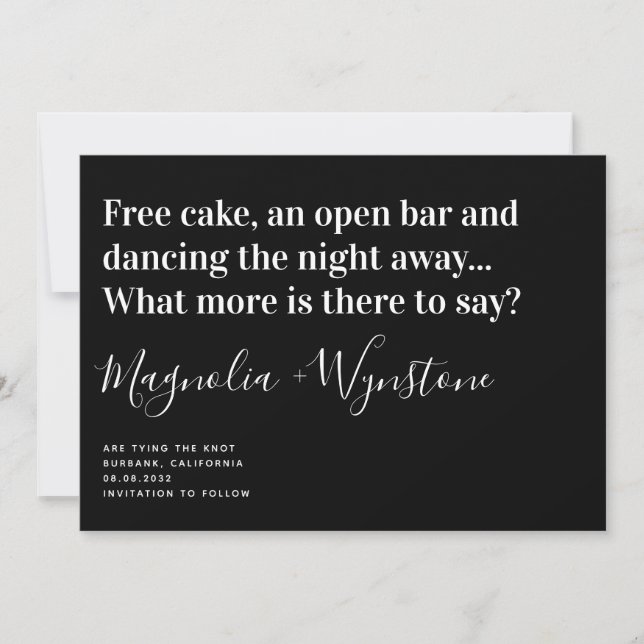 Save The Date Amusante Typographie Moderne Mariage Enregistrer L (Devant)