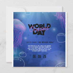 Save The Date Amusants Neon Glow Blue Green Pool Party Boys Anni