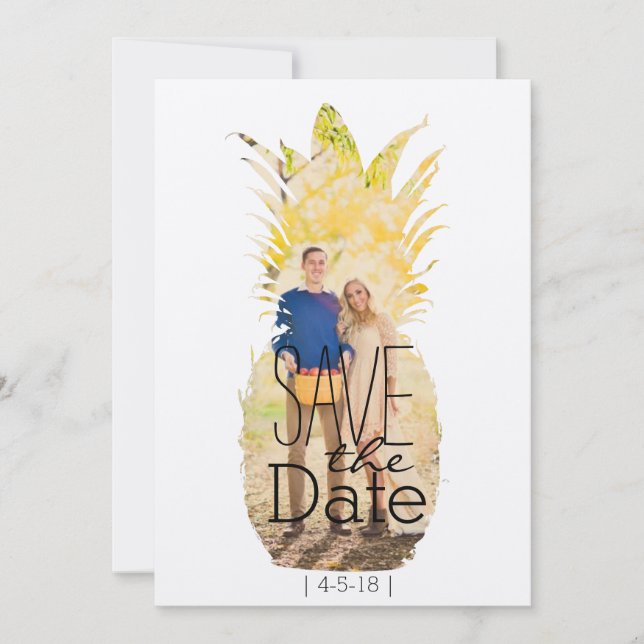 Save The Date Ananas Moderne Enregistrer La Date | Mariage tropi (Devant)