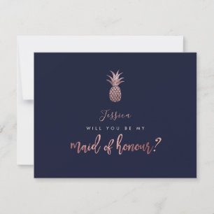 Save The Date Ananas rose Gold Serez-vous ma servante d'honneur