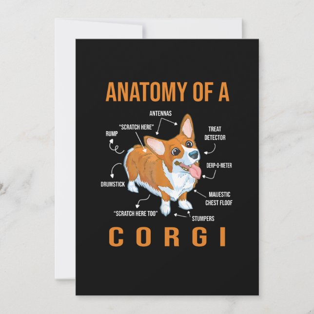 Save The Date Anatomie d'un chien de Corgi Funny (Devant)