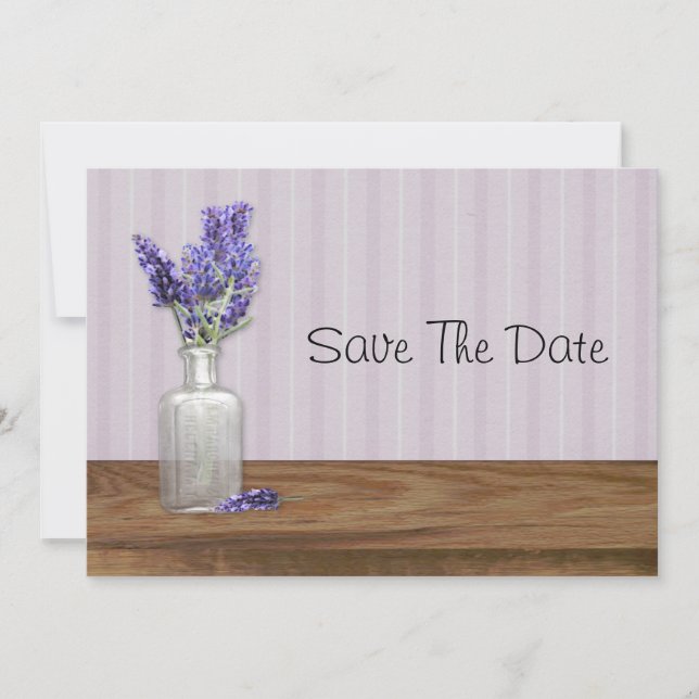 Save The Date Ancienne Bouteille De Lavande Enregistrer La Date (Devant)