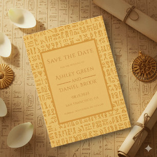 Save The Date Anciens motifs hiéroglyphiques égyptiens Mariage é