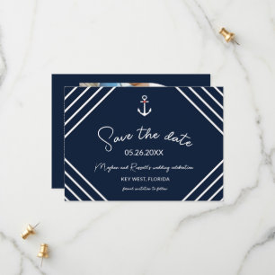Save The Date Ancre nautique Beach Wedding Enregistrer la date