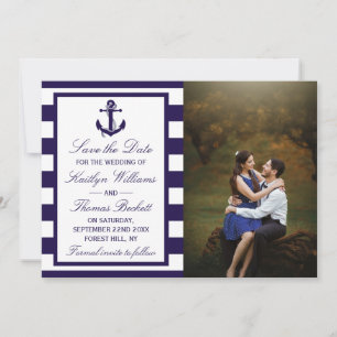 Save The Date Ancre Nautique Photo Mariage Enregistrer la date