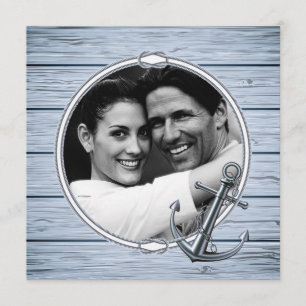 Save The Date Ancre Nautique Rustique Bois Photo Enregistrer La