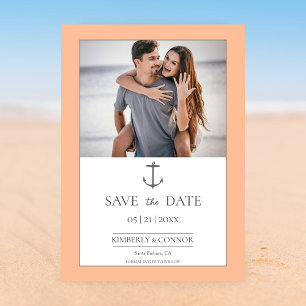 Save The Date Ancre nautique simple Enregistrer la date   Pêche