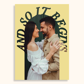 Save The Date And So It Begins Arch Photo Citrus Wedding