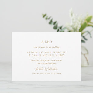 Save The Date Andrea Gold Elegant Wedding