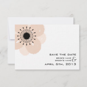 Save The Date Anémone Rose Français Mariage Moderne Enregistrer