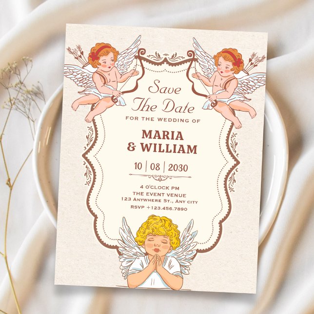 Save The Date Anges vintage (Créateur téléchargé)